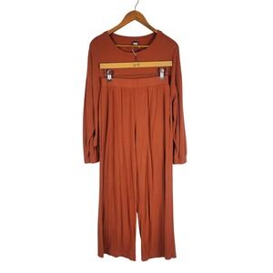 Old Navy Sunday Sleep Matching Lounge Set Size Small Orange Long Sleeves Pants